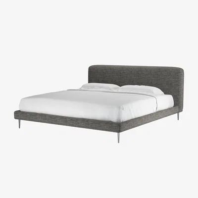 Sofa.com Lucy Super King Bed in Liquorice Baylee Multi-Tone Viscose Linen