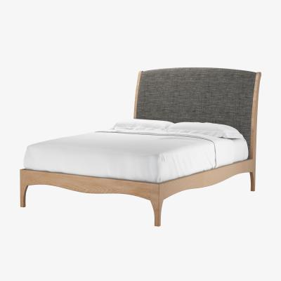 Sofa.com Emilia Double Bed in Liquorice Baylee Multi-Tone Viscose Linen