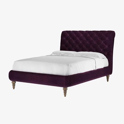 Sofa.com Knightsbridge (No Footboard) Double Bed in Damson Smart Velvet