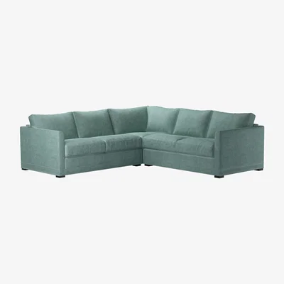 Sofa.com Aissa Small RHF 2 Seat Corner Sofa bed in Sea Spray Aquaclean Clever Chenille