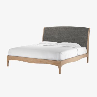 Sofa.com Emilia Super King Bed in Liquorice Baylee Multi-Tone Viscose Linen