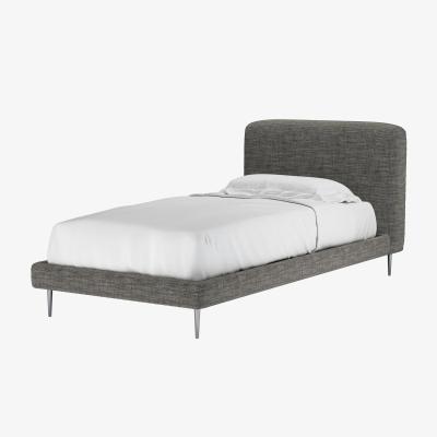 Sofa.com Lucy Single Bed in Liquorice Baylee Multi-Tone Viscose Linen
