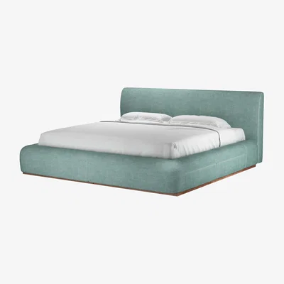 Sofa.com Super King Divan Base Bed in Sea Spray Aquaclean Clever Chenille