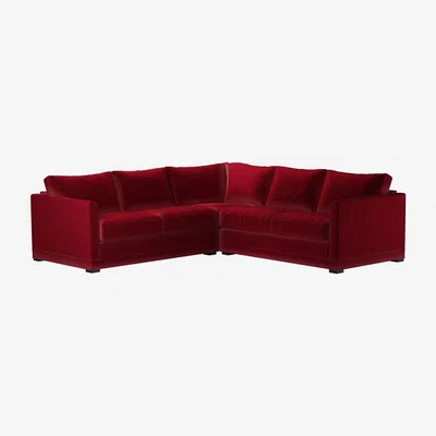 Sofa.com Aissa Small LHF 2 Seat Corner Sofa bed in Malbec Cotton Matt Velvet