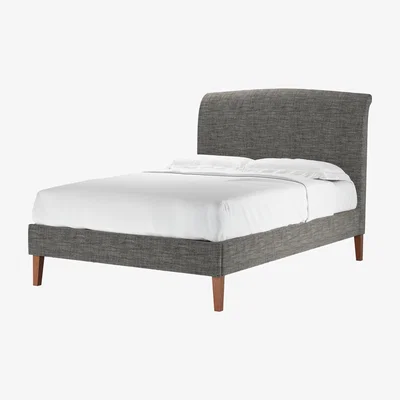 Sofa.com Thea Double Bed in Liquorice Baylee Multi-Tone Viscose Linen