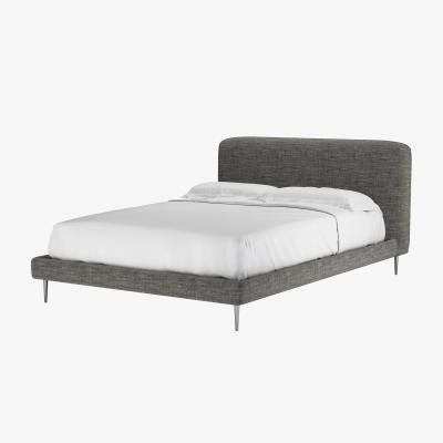Sofa.com Lucy Double Bed in Liquorice Baylee Multi-Tone Viscose Linen