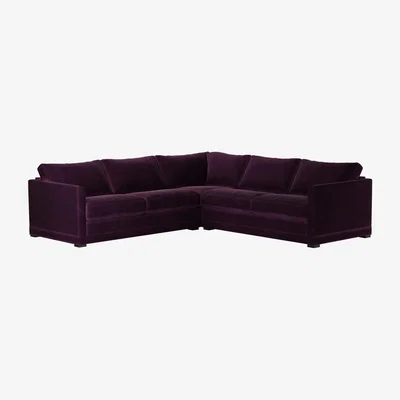 Sofa.com Aissa Medium RHF 2.5 Seat Corner Sofa bed in Damson Smart Velvet