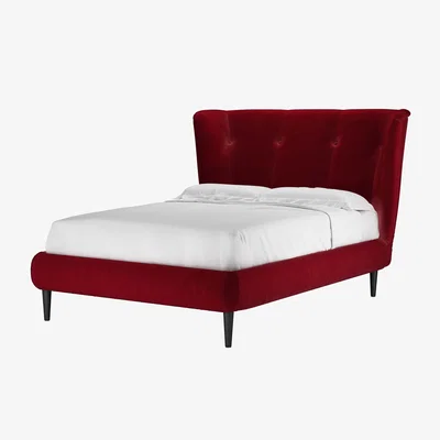 Sofa.com Audrey Double Bed in Malbec Cotton Matt Velvet