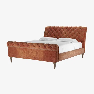 Sofa.com Knightsbridge Super King Bed in Pomegranate Bubble Velvet