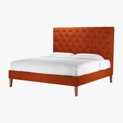 Sofa.com Rosalie 150cm Super King Bed in Brick Aquaclean Clever Velvet