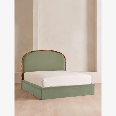 Soho Home Mika Bed, Super King, Velvet, Seafoam, UK