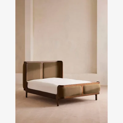 Soho Home Belsa Bed, King, Velvet, Truffle, UK