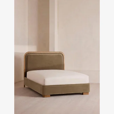 Soho Home Angus Bed, King, Velvet, Truffle, UK