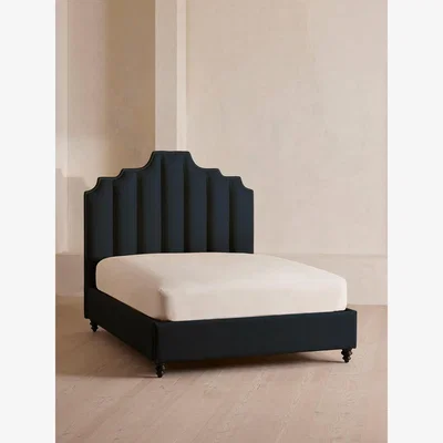 Soho Home Gerrard Bed, King, Linen, Indigo
