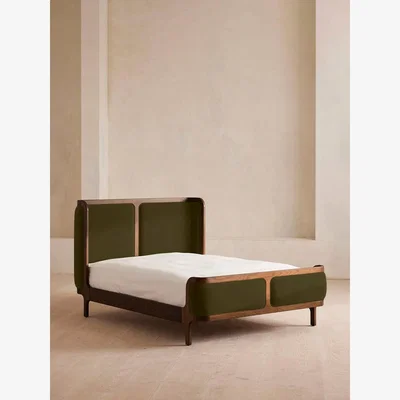 Soho Home Belsa Bed, Emperor, Velvet, Olive