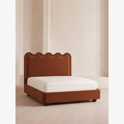 Soho Home Tristan Bed, Emperor, Velvet, Cinnamon, UK