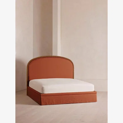 Soho Home Mika Bed, King, Linen, Antique Rose