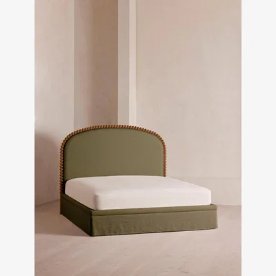 Soho Home Mika Bed, King, Linen, Sage