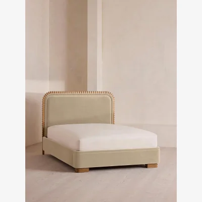 Soho Home Angus Bed, Superking, Velvet, Oyster, UK
