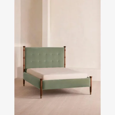 Soho Home Paolo Bed, Double, Velvet, Seafoam, UK