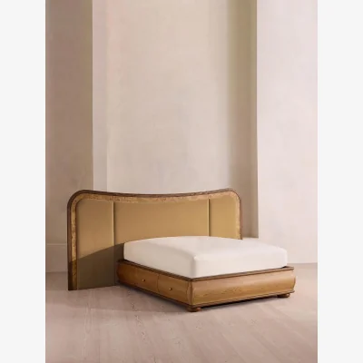 Soho Home Alana Bed, King, Velvet, Camel