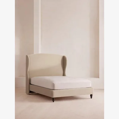 Soho Home Rivas Bed, Super King, Velvet, Oyster, UK