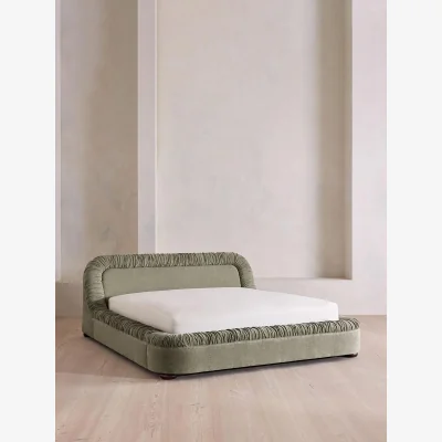 Soho Home Vara Bed, Super King, Linen Chenille, Sage