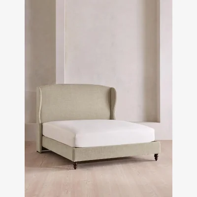 Soho Home Rivas Bed, Super King, Linen Chenille, Stone, UK