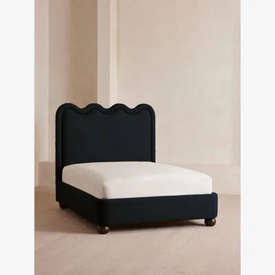Soho Home Tristan Bed, King, Linen, Indigo