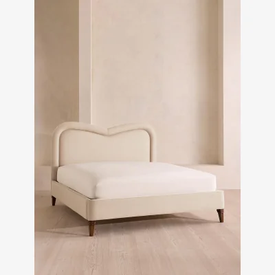 Soho Home Keira Bed, Superking, Linen, Bisque, UK