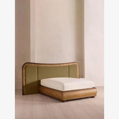 Soho Home Alana Bed, King, Velvet, Lichen