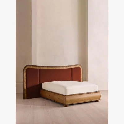 Soho Home Alana Bed, King, Velvet, Rust