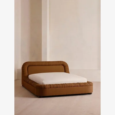 Soho Home Vara Bed, Emperor, Linen, Terracotta, UK