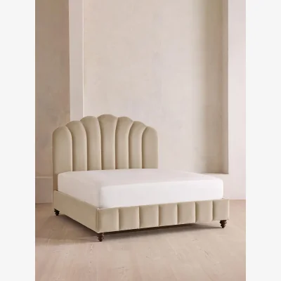 Soho Home Manette Bed, with Twisted Cord, Emperor, Velvet, Oyster, UK