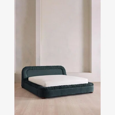Soho Home Vara Bed, Emperor, Linen Chenille, Deep Teal