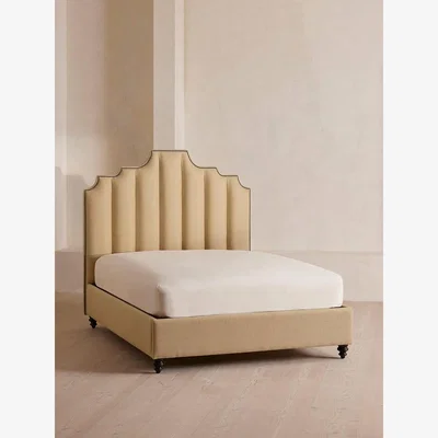 Soho Home Gerrard Bed, Double, Linen, Wheat