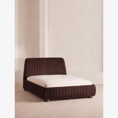 Soho Home Vivienne Bed, Super King, Velvet, Aubergine, UK