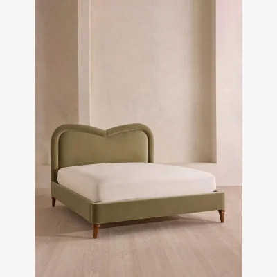 Soho Home Keira Bed, King, Velvet, Lichen, UK