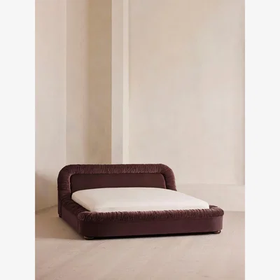 Soho Home Vara Bed, Super King, Velvet, Aubergine, UK