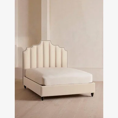 Soho Home Gerrard Bed, Double, Linen, Bisque