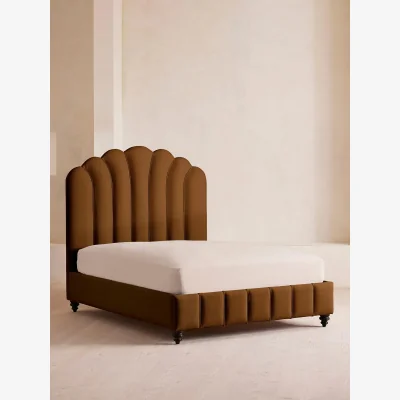 Soho Home Manette Bed, King, Linen, Terracotta, UK