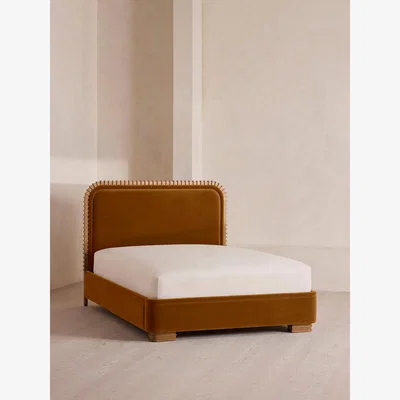 Soho Home Angus Bed, Superking, Velvet, Mustard