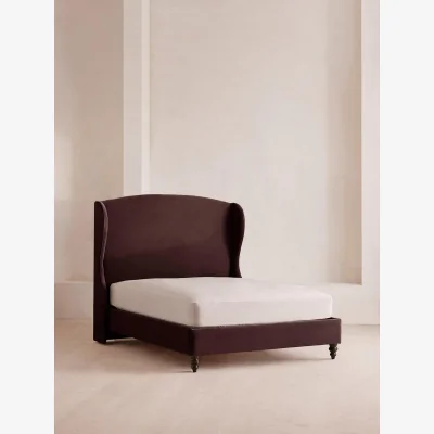 Soho Home Rivas Bed, Emperor, Velvet, Aubergine, UK