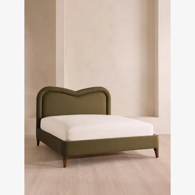 Soho Home Keira Bed, Superking, Linen, Olive, UK