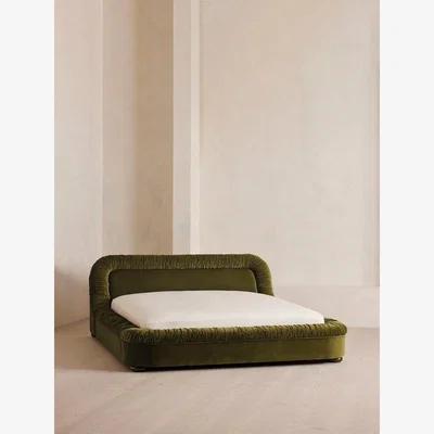 Soho Home Vara Bed, Emperor, Velvet, Olive