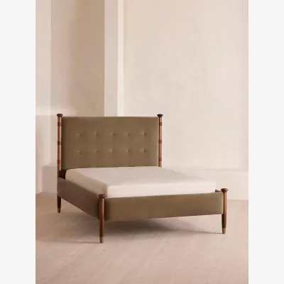 Soho Home Paolo Bed, Double, Velvet, Truffle, UK