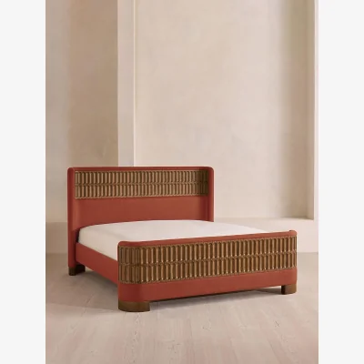 Soho Home Devon Bed, King, Linen, Sienna