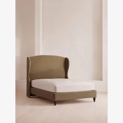 Soho Home Rivas Bed, Double, Velvet, Truffle, UK