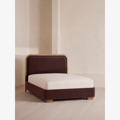 Soho Home Angus Bed, Superking, Velvet, Aubergine, UK