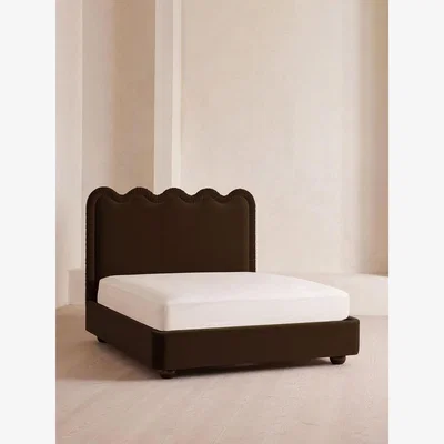 Soho Home Tristan Bed, Emperor, Velvet, Chocolate